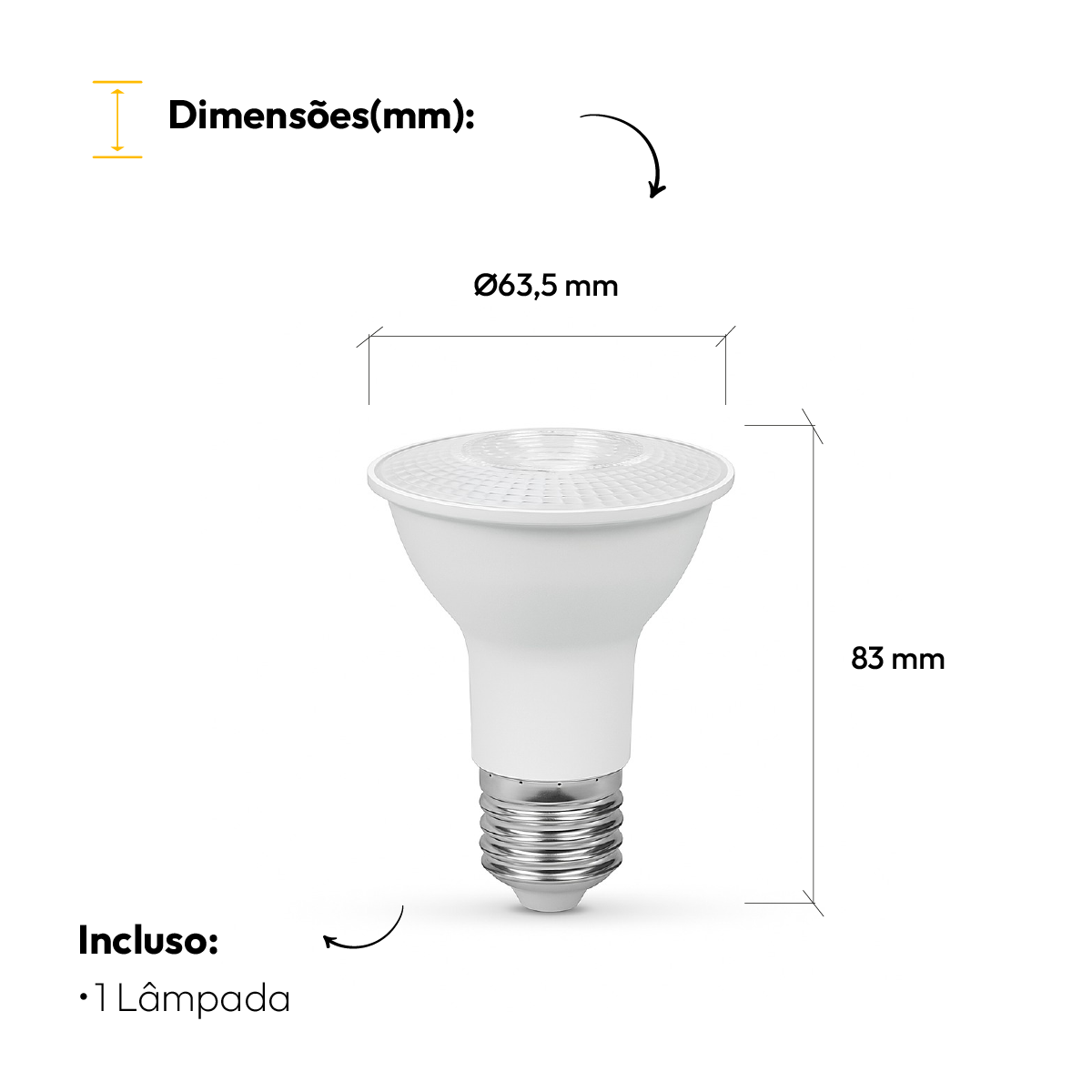 Lâmpada Led Par20 7w 4000k Branco Neutro E27 Bivolt Alut