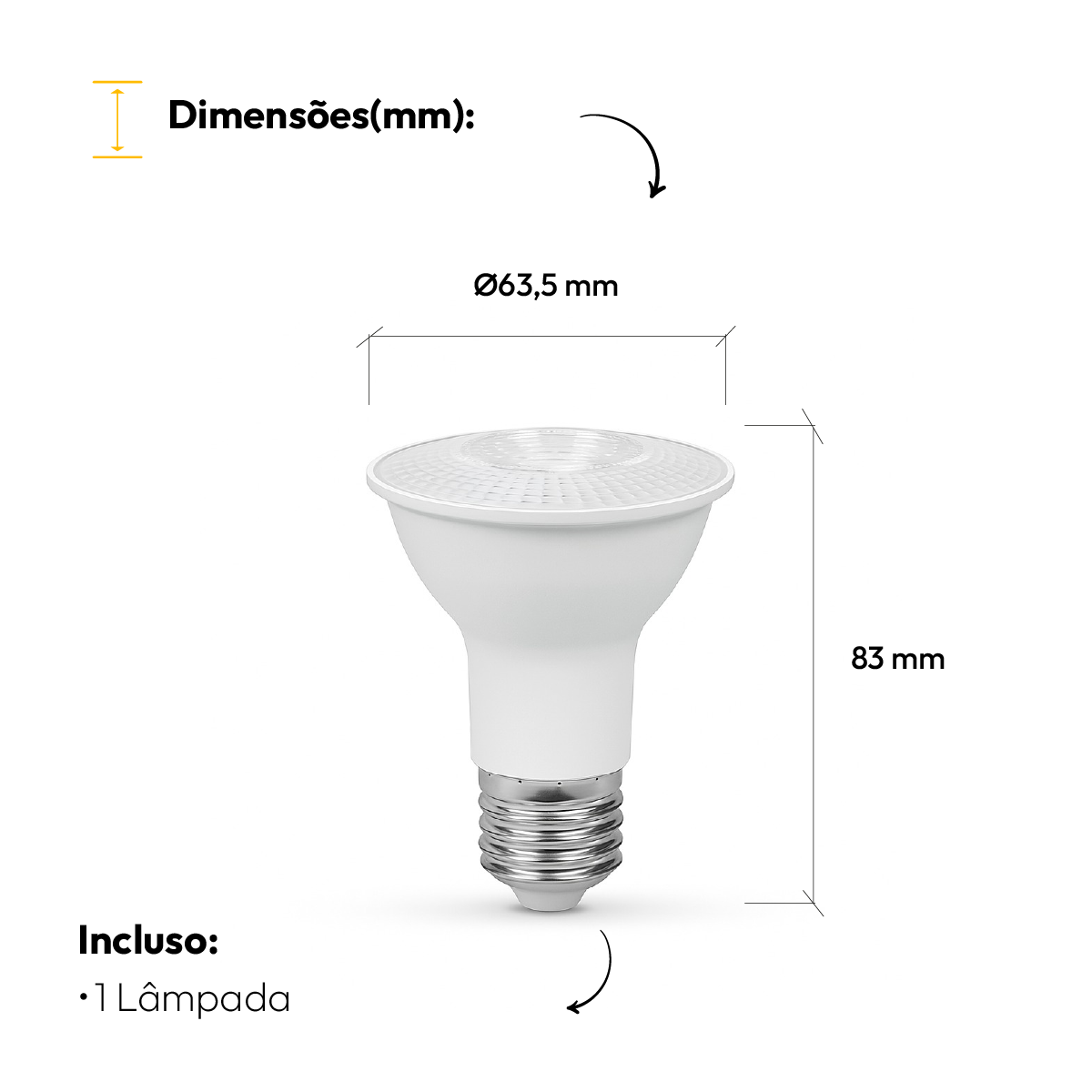 Lâmpada Led Par20 7w 6500k Branco Frio E27 Bivolt Alut