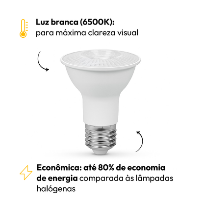 Lâmpada Led Par20 7w 6500k Branco Frio E27 Bivolt Alut