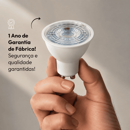 Lâmpada Led Dicróica MR16 4,8w 3000k Branco Quente GU10 Bivolt Alut