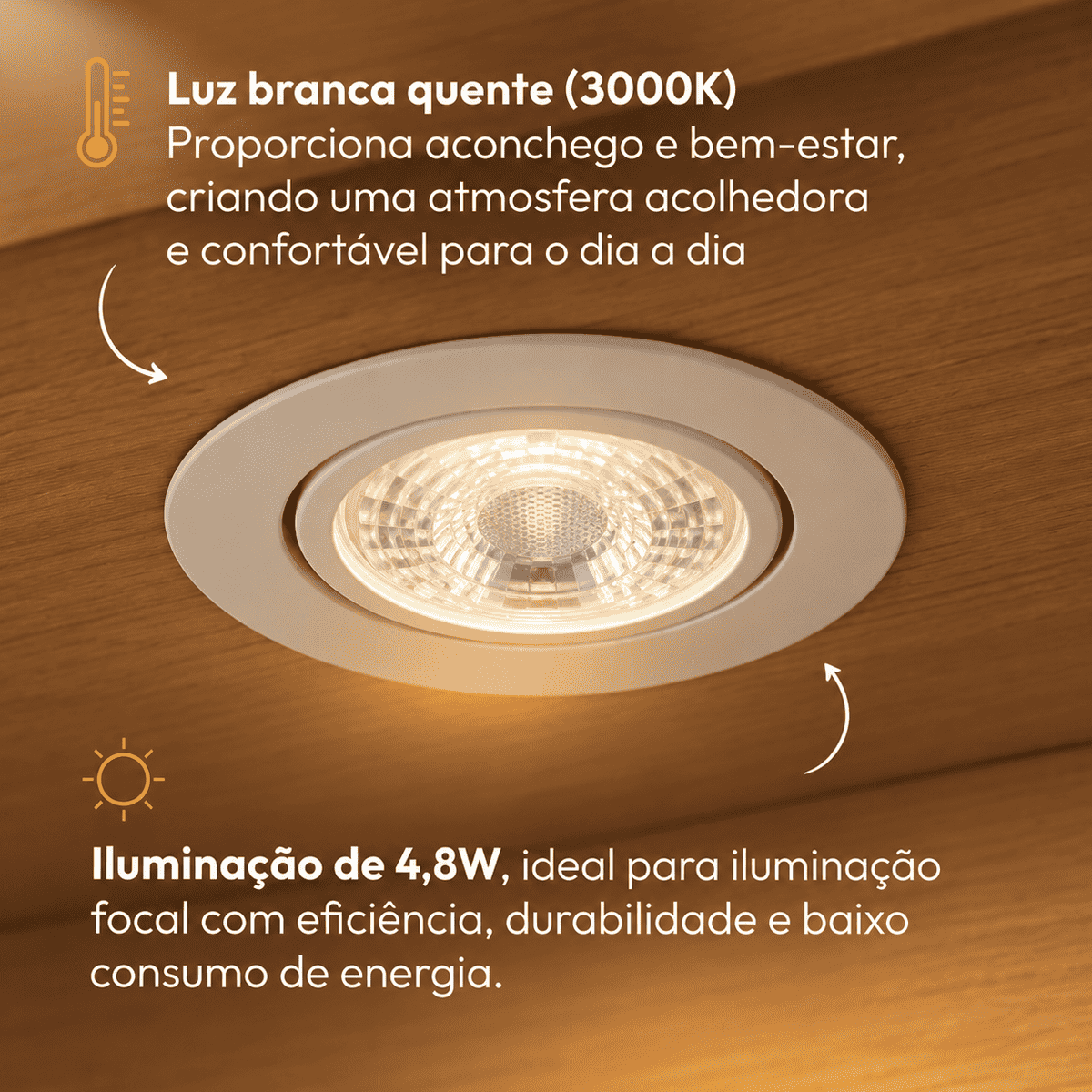Lâmpada Led Dicróica MR16 4,8w 3000k Branco Quente GU10 Bivolt Alut