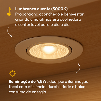 Lâmpada Led Dicróica MR16 4,8w 3000k Branco Quente GU10 Bivolt Alut