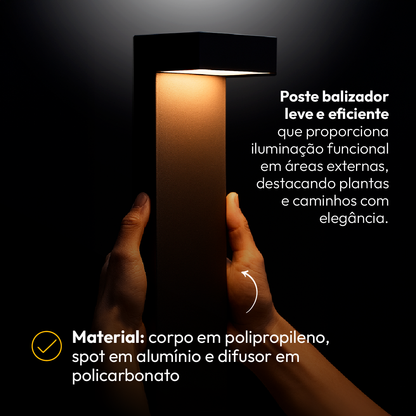 Poste Balizador Led Jardim 10w 3000k Bivolt Ip65 Preto Alut