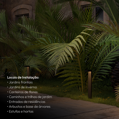 Poste Balizador Led Jardim 10w 3000k Bivolt Ip65 Preto Alut