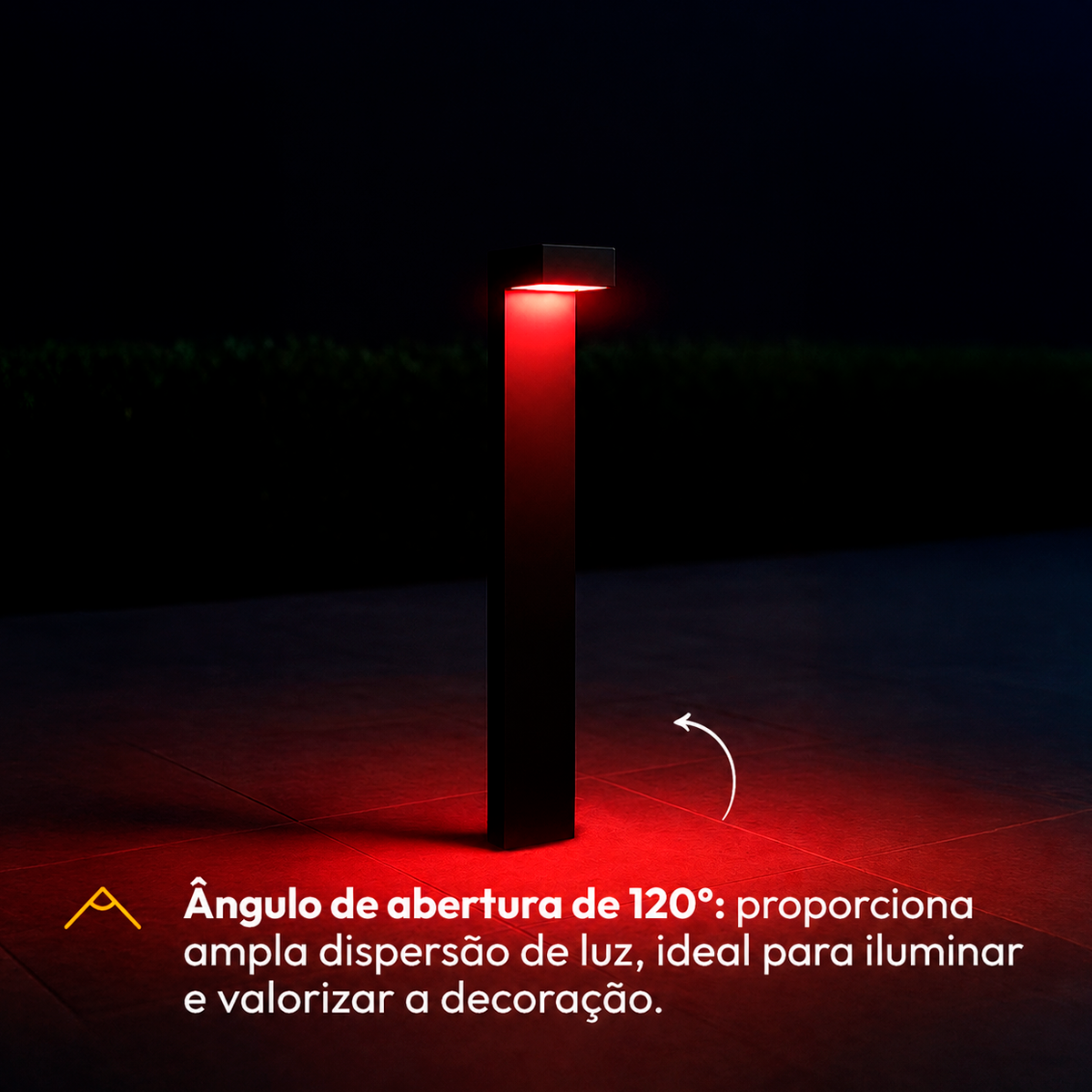 Poste Balizador Led Jardim 10w Vermelho Bivolt Ip65 Preto Alut