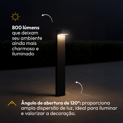 Poste Balizador Led Jardim 10w 4000k Bivolt Ip65 Preto Alut