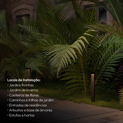Poste Balizador Led Jardim 10w 4000k Bivolt Ip65 Preto Alut