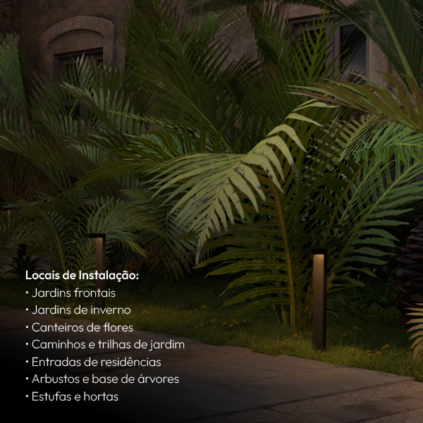 Poste Balizador Led Jardim 10w 4000k Bivolt Ip65 Preto Alut