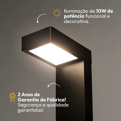 Poste Balizador Led Jardim 10w 4000k Bivolt Ip65 Preto Alut