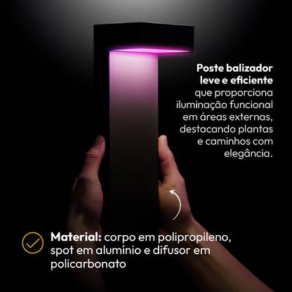 Poste Balizador Led Jardim 10w Rgb Bivolt Ip65 Preto Alut