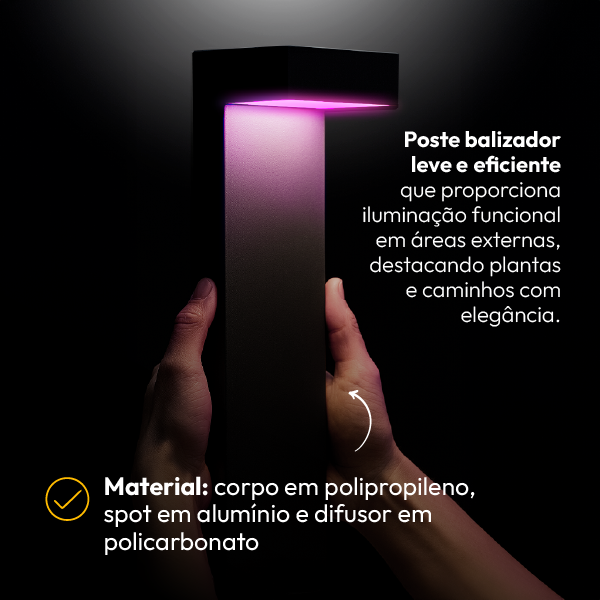 Poste Balizador Led Jardim 10w Rgb Bivolt Ip65 Preto Alut