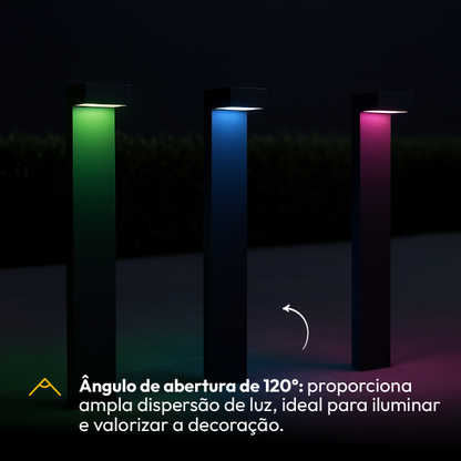 Poste Balizador Led Jardim 10w Rgb Bivolt Ip65 Preto Alut