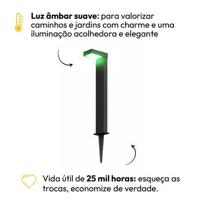 Poste Balizador Led Jardim 10w Verde Bivolt Ip65 Preto Alut