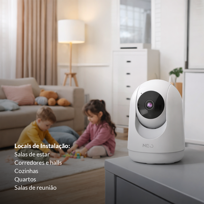 Câmera Optimus Pro Full HD 2K Wifi 355° Visão Noturna Branco Neo