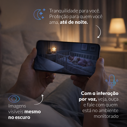Câmera Optimus Pro Full HD 2K Wifi 355° Visão Noturna Preto Neo