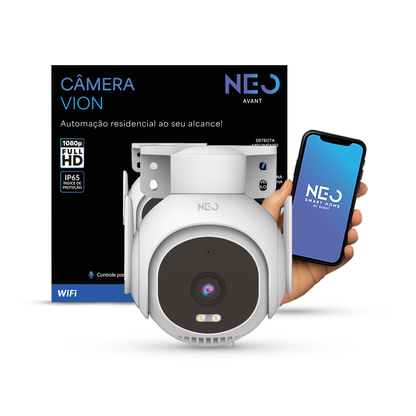 Câmera Vion Full HD 1080p Wifi 355° Onvif Visão Noturna Branco Neo