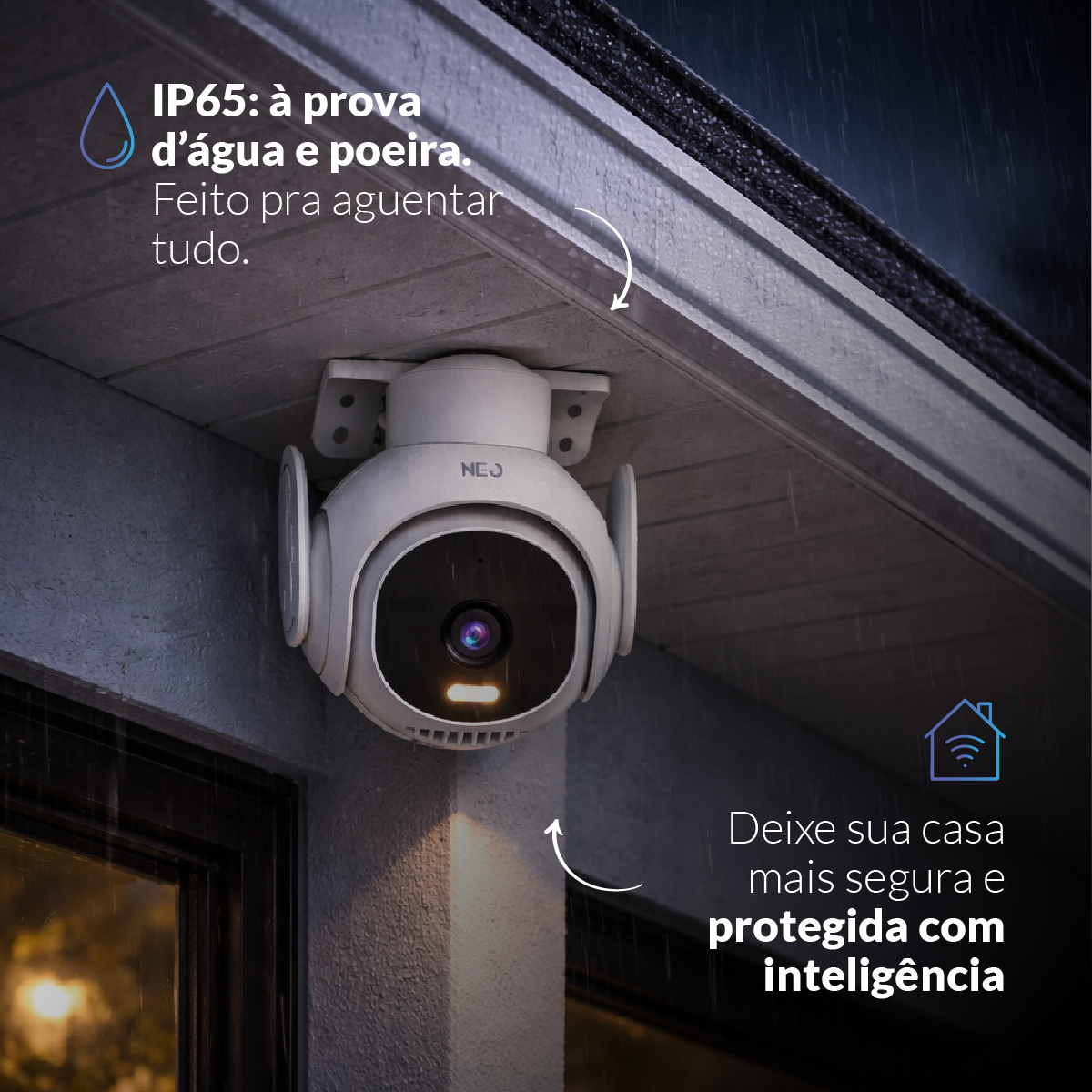 Câmera Vion Full HD 1080p Wifi 355° Onvif Visão Noturna Branco Neo