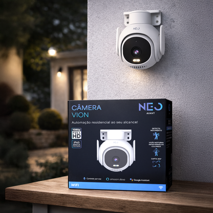 Câmera Vion Full HD 1080p Wifi 355° Onvif Visão Noturna Branco Neo