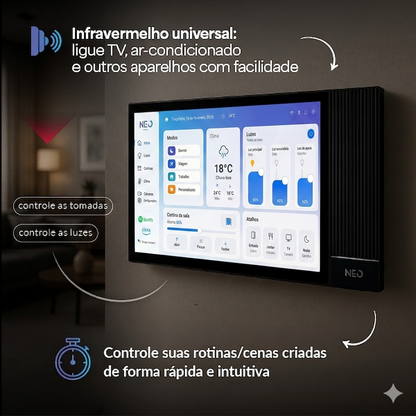 Painel de Controle Central Inteligente Nexus Connecta 8 Hub Zigbee com Alexa Preto Neo Avant