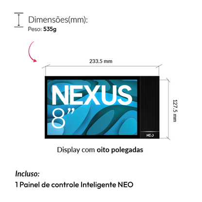 Painel de Controle Central Inteligente Nexus Connecta 8 Hub Zigbee com Alexa Preto Neo Avant