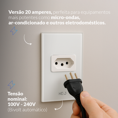 Tomada Flex com 1 Saida 4x2 10A e 20A Bivolt Branco Avant Neo - NEO Avant