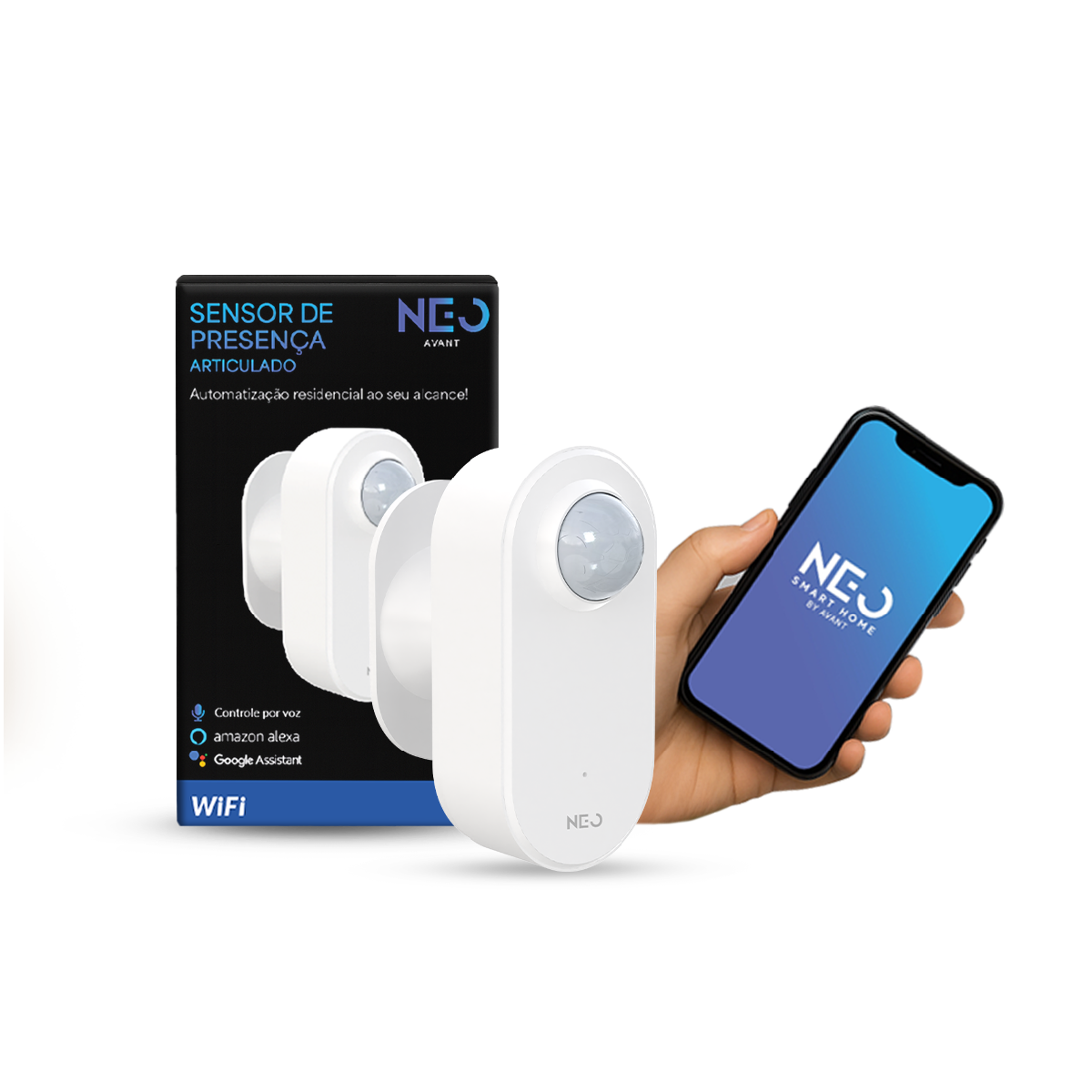 Sensor Presença Articulado 360 Wi-Fi Sobrepor Neo Avant