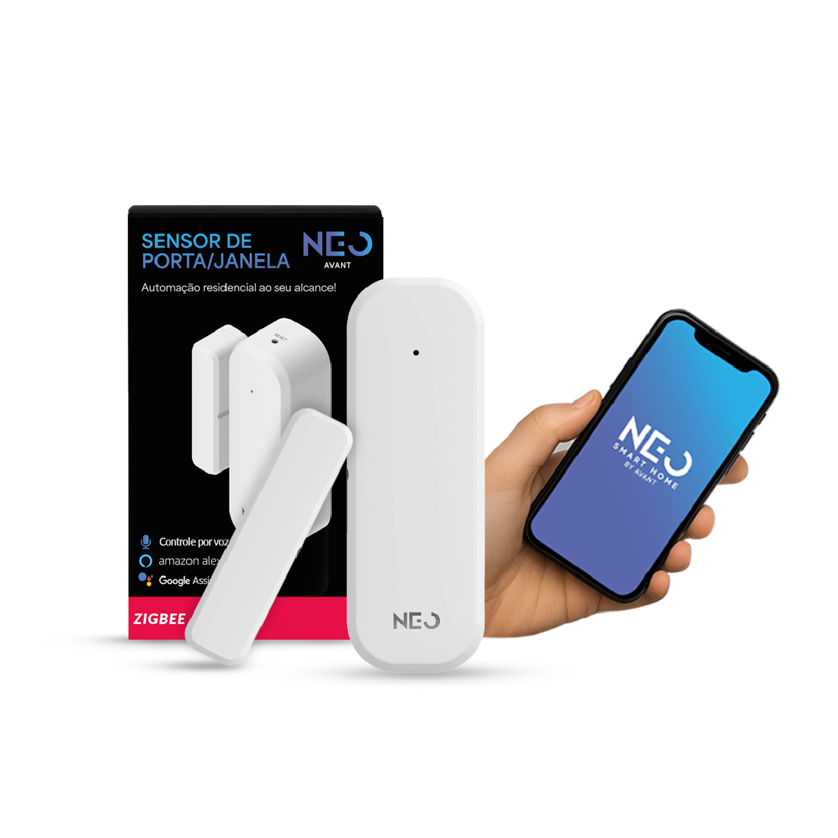 Sensor Porta e Janela Zigbee Sobrepor Branco Avant Neo