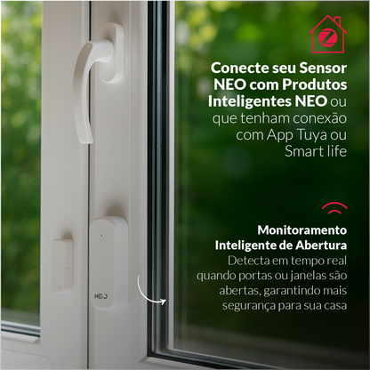 Sensor Porta e Janela Zigbee Sobrepor Branco Neo