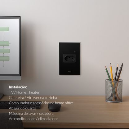 Tomada Inteligente Zigbee 20A Bivolt Preto Neo