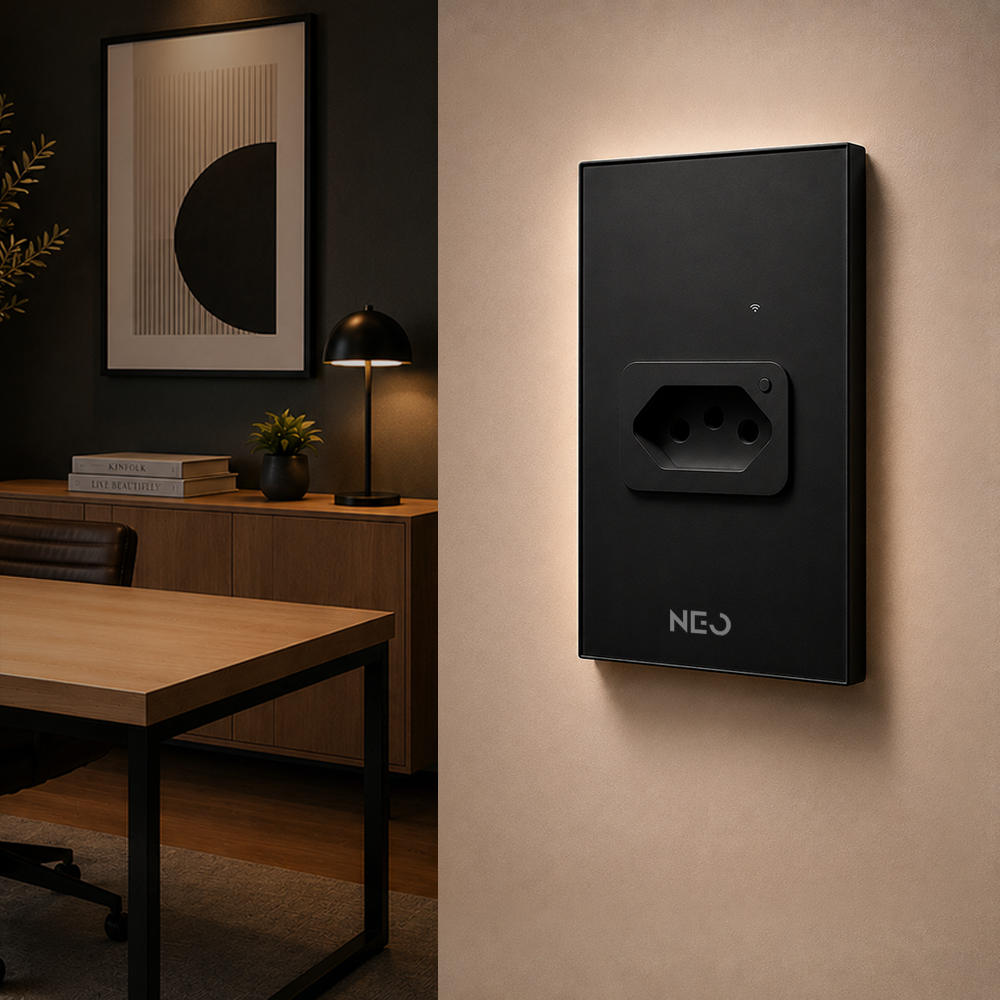 Tomada Inteligente Zigbee 20A Bivolt Preto Neo