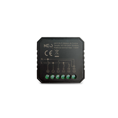 Mini Módulo Relé de Cortina Wifi Sobrepor 10A Bivolt Branco Neo