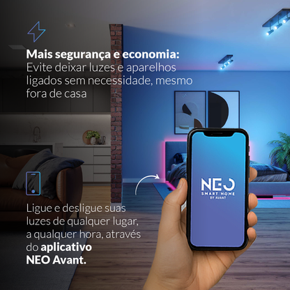 Mini Módulo Relé de Cortina Wifi Sobrepor 10A Bivolt Branco Neo