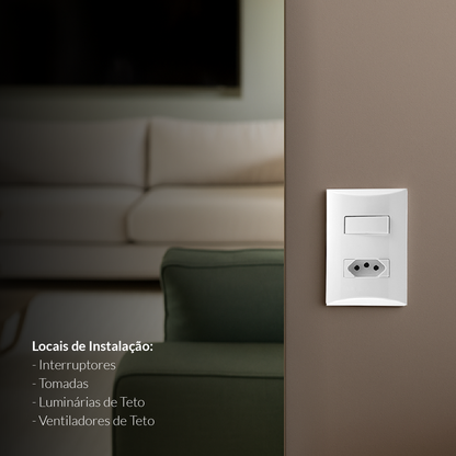 Mini Módulo Relé de Cortina Wifi Sobrepor 10A Bivolt Branco Neo