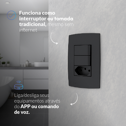 Mini Módulo Relé de Cortina Wifi Sobrepor 10A Bivolt Branco Neo