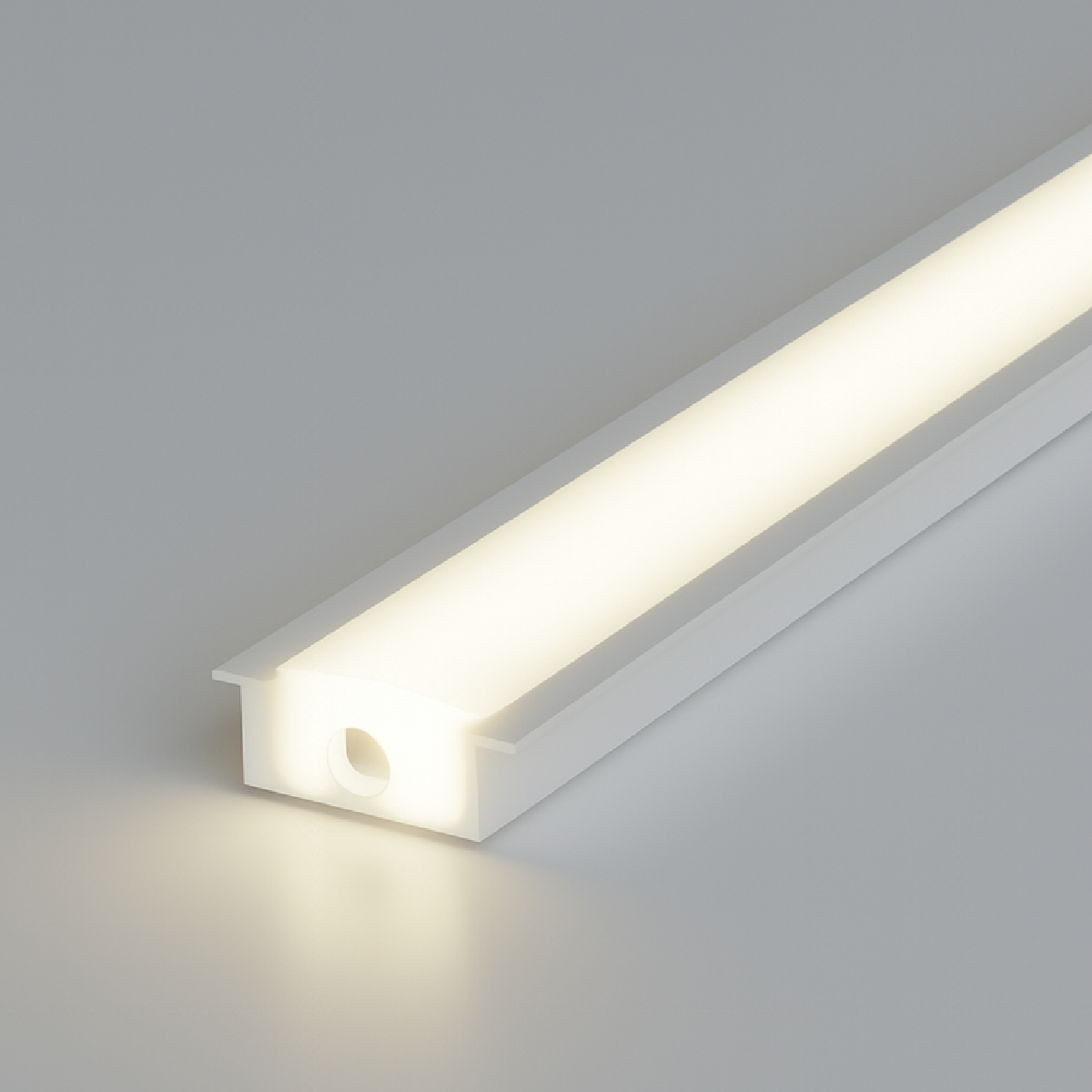 Perfil Led Barra 2m Inside 24x08mm Embutir Branco Alut