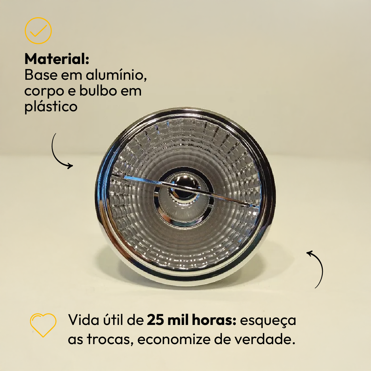 Lâmpada Led Ar70 4.8w Gu10 2700k Branco Quente Bivolt Alut