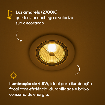 Lâmpada Led Ar70 4.8w Gu10 2700k Branco Quente Bivolt Alut