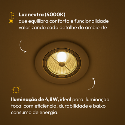 Lâmpada Led Ar70 4.8w Gu10 4000k Branco Neutro Bivolt Alut