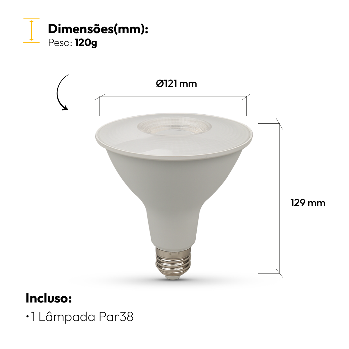 Lâmpada Led Par38 14w 6500k Branco Frio E27 Bivolt Alut