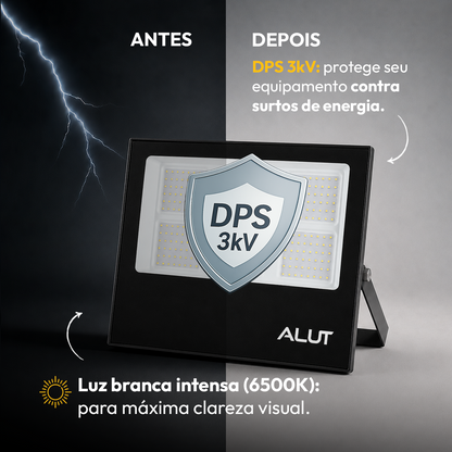 Refletor Led Slim 300w 6500k Branco Frio Bivolt IP65 Alut