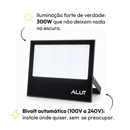 Refletor Led Slim 300w 6500k Branco Frio Bivolt IP65 Alut