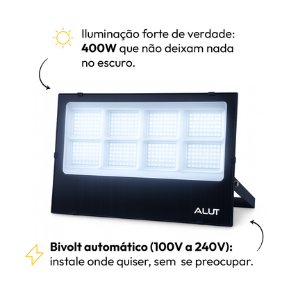 Refletor Led Slim 400w 6500k Branco Frio Bivolt IP65 Alut