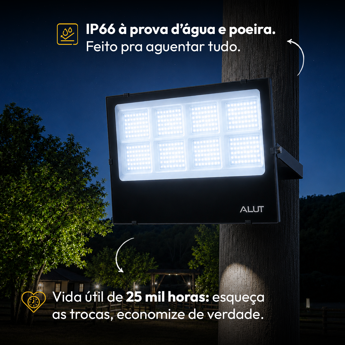 Refletor Led Slim 400w 6500k Branco Frio Bivolt IP65 Alut