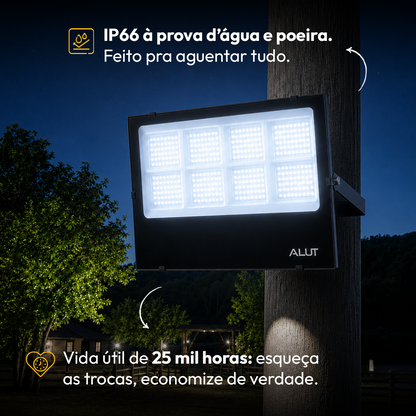 Refletor Led Slim 400w 6500k Branco Frio Bivolt IP65 Alut