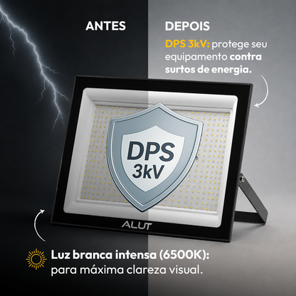 Refletor Led Slim 500w 6500k Branco Frio Bivolt IP65 Alut
