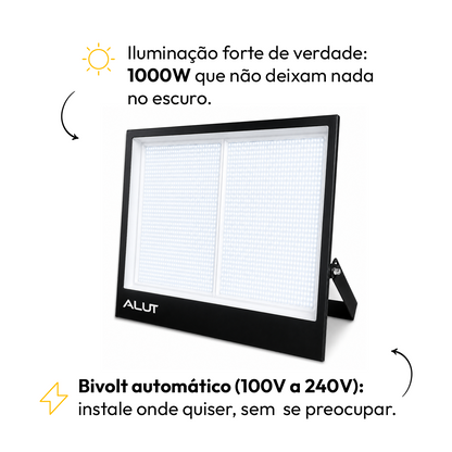 Refletor Led Slim 1000w 6500k Branco Frio Bivolt IP65 Alut