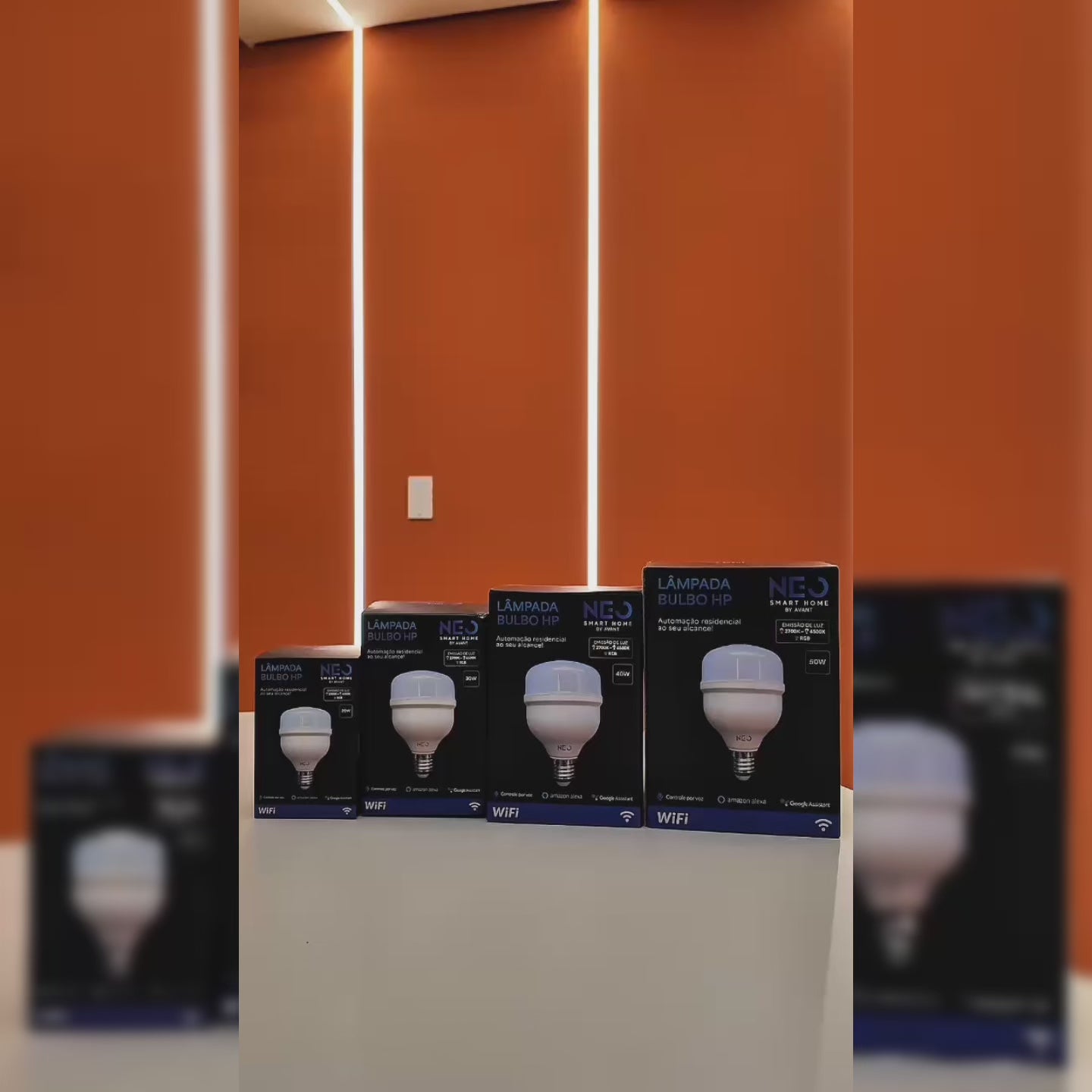 Lâmpada Led Smart Bulbo HP Wifi 50W RGB Colorido E27 Bivolt Neo Avant