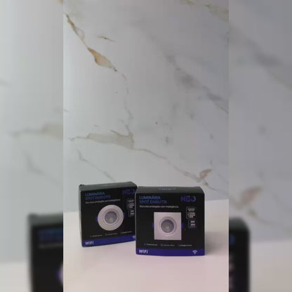 Spot Led Inteligente Wifi 2.4 GHz Embutir 5w RGB Bivolt Redondo Branco Neo Avant