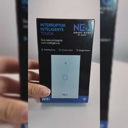Interruptor Inteligente Smart Wifi 1 Botão 4x2 Bivolt Branco Neo Avant