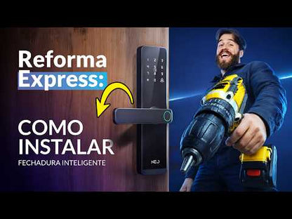 Fechadura Digital Inteligente Stark Handle Embutir Biometria Zigbee Preto Neo
